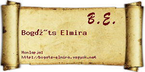 Bogáts Elmira névjegykártya